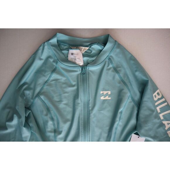 Billabong 2403002502 WMN Sz L Dusty Teal Beach Babe L/S Rashguard Surfsuit - Picture 6 of 9